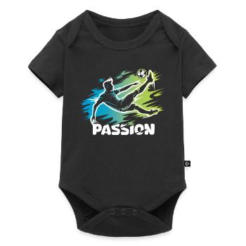 Passion – Conception de ballons de football pour de vrais footballeurs - Body à manches courtes Premium Bébé - noir - Devant