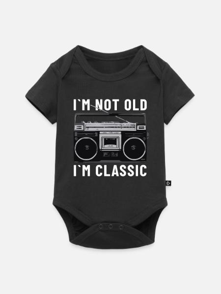 Ich bin nicht alt, ich bin ein klassischer Stereo-Kassettenspieler - Baby Premium Kurzarmbody - Schwarz