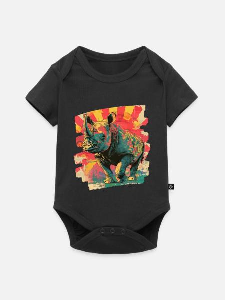 Nashorn - Baby Premium Kurzarmbody - Schwarz