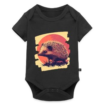 Igel - Baby Premium Kurzarmbody - Schwarz - Vorne