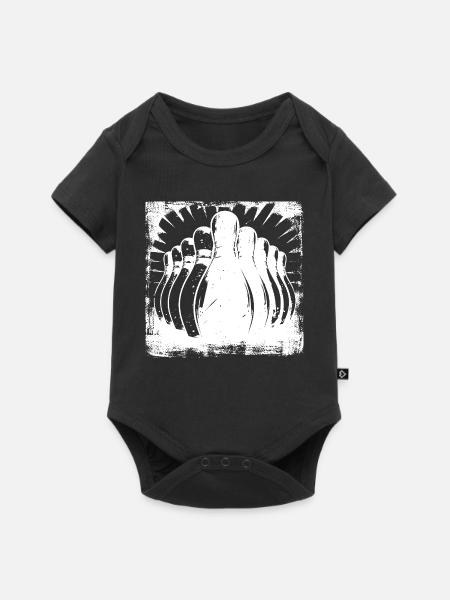 Kegeln Bowling - Baby Premium Kurzarmbody - Schwarz