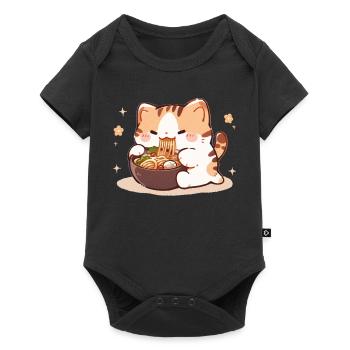 Cat Eating Spaghetti Meme - Baby Premium short-sleeve bodysuit - black - Front