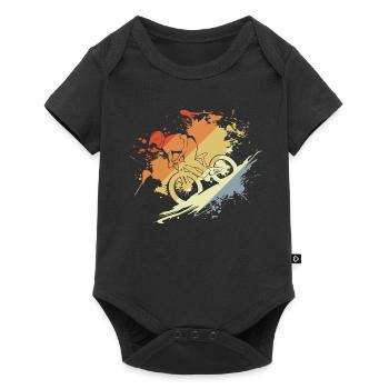 Mountain Biking Sketch Retro - Baby Premium short-sleeve bodysuit - black - Front