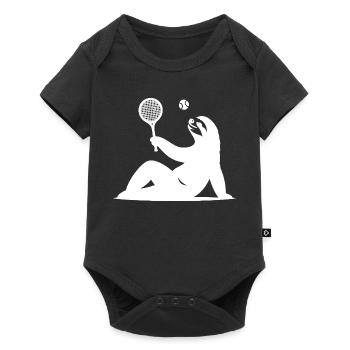 Sloth Tennis Tennis Player Ball Horn Silhouette - Baby Premium short-sleeve bodysuit - black - Front