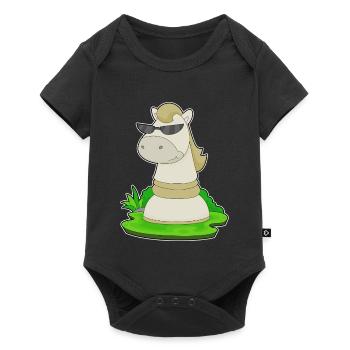 Schachfigur Springer Schach - Baby Premium Kurzarmbody - Schwarz - Vorne