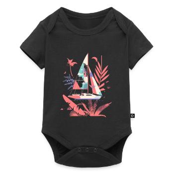 Sailboat Cartoon Style - Baby Premium short-sleeve bodysuit - black - Front