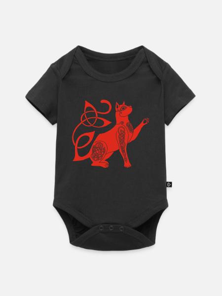 Keltische Rote Katze - Baby Premium Kurzarmbody - Schwarz