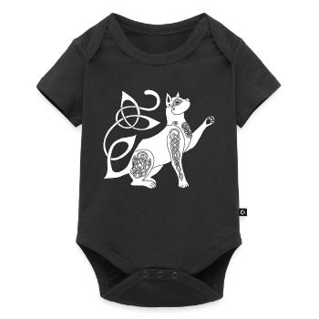 Chat blanc celte - Body à manches courtes Premium Bébé - noir - Devant