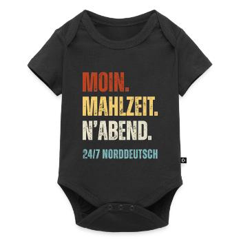 Norddeutsch Moin Mahlzeit N'Abend Lustiger Spruch - Baby Premium Kurzarmbody - Schwarz - Vorne