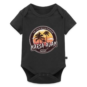 Marsa Alam Égypte Vintage Palmier Design - Body à manches courtes Premium Bébé - noir - Devant