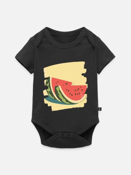 Wassermelone - Baby Premium Kurzarmbody - Schwarz