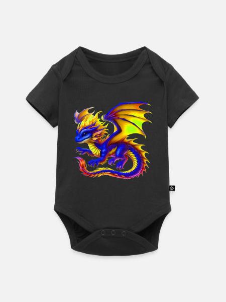 Drache - Baby Premium Kurzarmbody - Schwarz