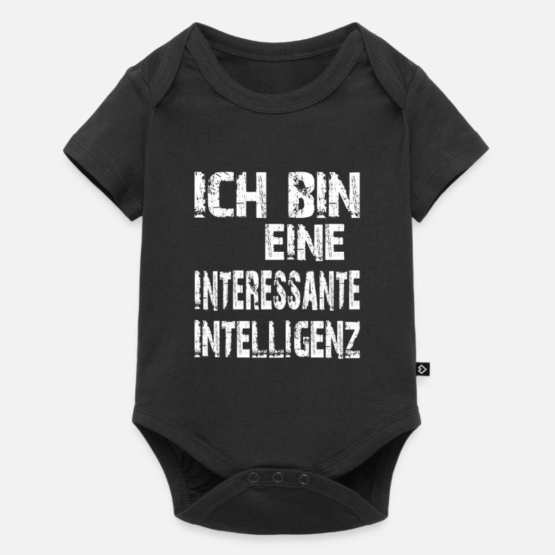 KI Spruch Ich bin eine interessante Intelligenz - Baby Premium Kurzarmbody - Schwarz