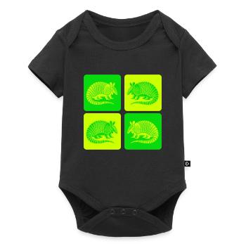 Vintage Gürteltier Armadillo Pop-Art - Baby Premium Kurzarmbody - Schwarz - Vorne