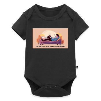 Ich bin nicht faul ich bin im Energiesparmodus - Baby Premium Kurzarmbody - Schwarz - Vorne
