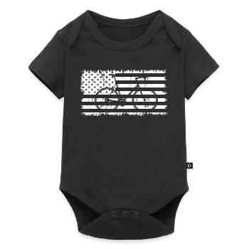 Bicycle American Flag - Baby Premium short-sleeve bodysuit - black - Front