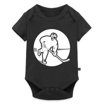 Hockey Player Drawing - Baby Premium short-sleeve bodysuit - black - Front