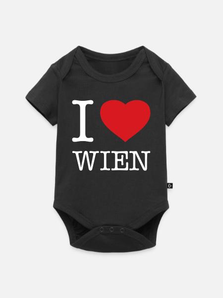 I LOVE WIEN - Baby Premium Kurzarmbody - Schwarz