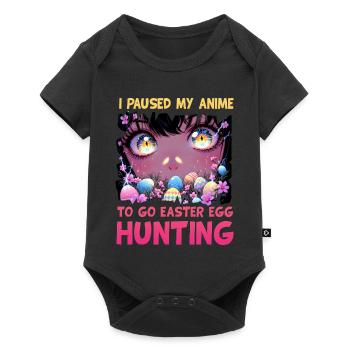 J’ai mis mon anime en pause pour aller à la chasse aux œufs de Pâques - Body à manches courtes Premium Bébé - noir - Devant