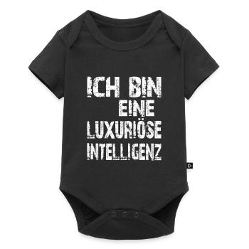 KI Spruch Ich bin eine luxuriöse Intelligenz - Baby Premium Kurzarmbody - Schwarz - Vorne