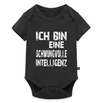 KI Spruch Ich bin eine schwungvolle Intelligenz - Baby Premium Kurzarmbody - Schwarz - Vorne