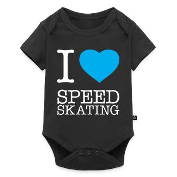 I LOVE SPEED SKATING Eisschnellauf - Baby Premium short-sleeve bodysuit - black - Front