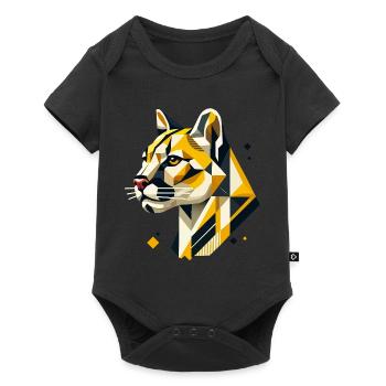Force géométrique – L’élégante grosse tête de chat - Body à manches courtes Premium Bébé - noir - Devant