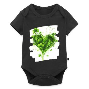 Saint-Patrick Shamrock Heart - Body à manches courtes Premium Bébé - noir - Devant