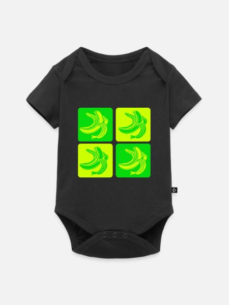 Abstrakte Bananen Pop-Art Design - Baby Premium Kurzarmbody - Schwarz