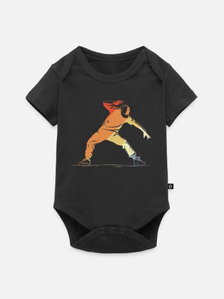 Breakdancer Skizze - Baby Premium Kurzarmbody - Schwarz