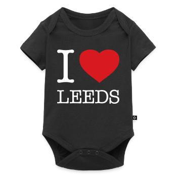 I LOVE LEEDS - Baby Premium Kurzarmbody - Schwarz - Vorne