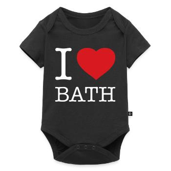 I LOVE BATH - Baby Premium Kurzarmbody - Schwarz - Vorne