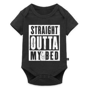 Straight Outta My Bed Shirt, Langschläfer - Baby Premium Kurzarmbody - Schwarz - Vorne