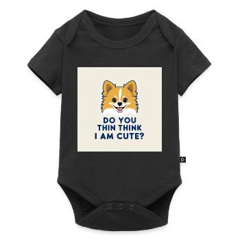 Funny Pomeranian Dog - Do You Think I Am Cute? - Baby Premium short-sleeve bodysuit - black - Front