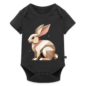 Géométrie charmante – Le lapin abstrait - Body à manches courtes Premium Bébé - noir - Devant