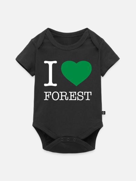 I LOVE FOREST - Baby Premium Kurzarmbody - Schwarz