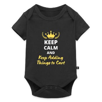 Keep Calm and Keep Adding Things to Cart - Body à manches courtes Premium Bébé - noir - Devant