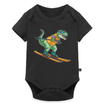 Tyrannosaurus Skier Sports d’hiver - Body à manches courtes Premium Bébé - noir - Devant