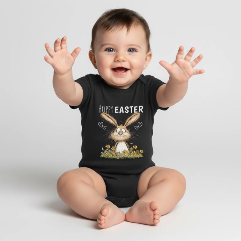 Hoppy Easter Easter Bunny Easter Motif Easter Bunny Baby Premium short-sleeve bodysuit