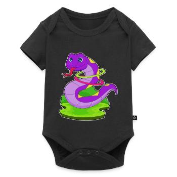 Snake Fitness Hoop Workout Gymnastics - Baby Premium short-sleeve bodysuit - black - Front