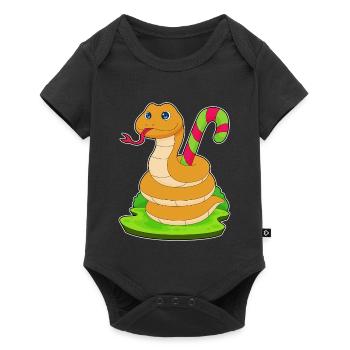 Canne de bonbon serpent - Body à manches courtes Premium Bébé - noir - Devant