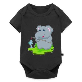 Pêche au poisson éléphant - Body à manches courtes Premium Bébé - noir - Devant