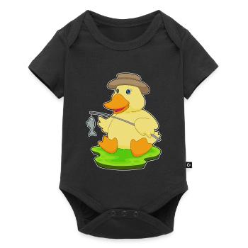 Pêche au poisson canard pêcheur - Body à manches courtes Premium Bébé - noir - Devant