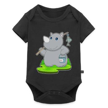 Pêche au poisson pêcheur rhinocéros - Body à manches courtes Premium Bébé - noir - Devant