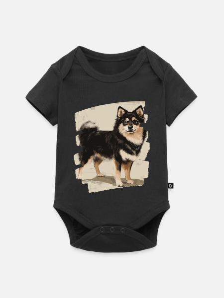 Finnischer Lapphund - Baby Premium Kurzarmbody - Schwarz
