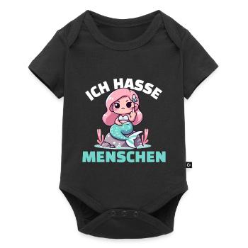 Cheeky mermaid with a cynical message - Baby Premium short-sleeve bodysuit - black - Front