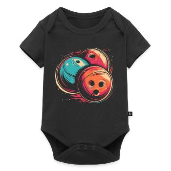 Boules de bowling Synthwave - Body à manches courtes Premium Bébé - noir - Devant