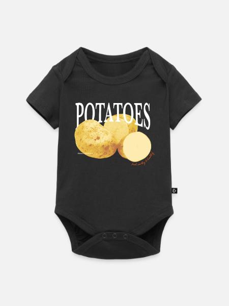 Potatoes – Retro Gemüse-Statement - Baby Premium Kurzarmbody - Schwarz