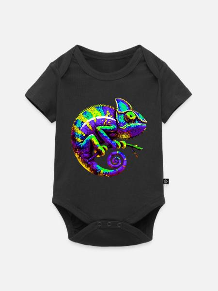 Chamäleon - Baby Premium Kurzarmbody - Schwarz
