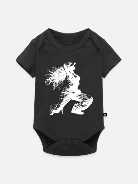 Breakdancerin Zeichnung - Baby Premium Kurzarmbody - Schwarz